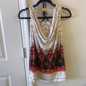 Draped neck tank top